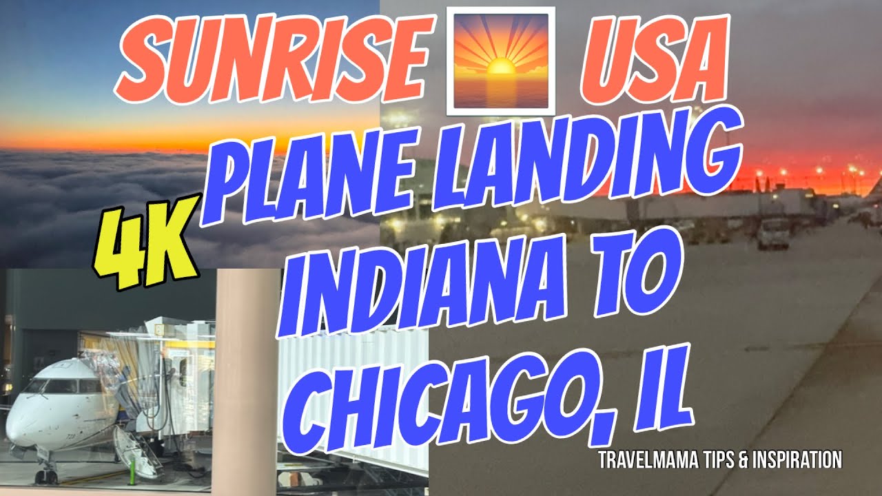 [4K] SUNRISE LANDING United Airlines flight | INDIANA SBN TO CHICAGO O&rsquo;Hare ORD USA #airplane #sun 