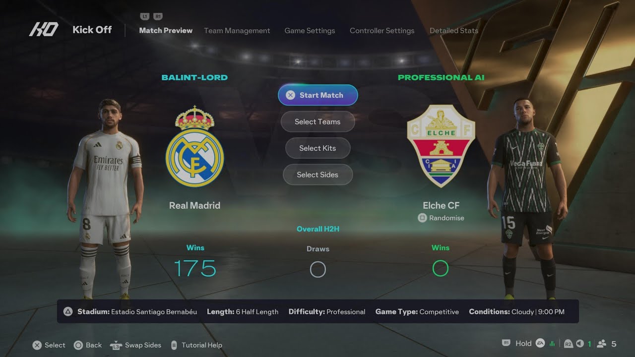 EA SPORTS FC 26 Real Madrid-Elche CF Laliga full match 25/26 PS5
