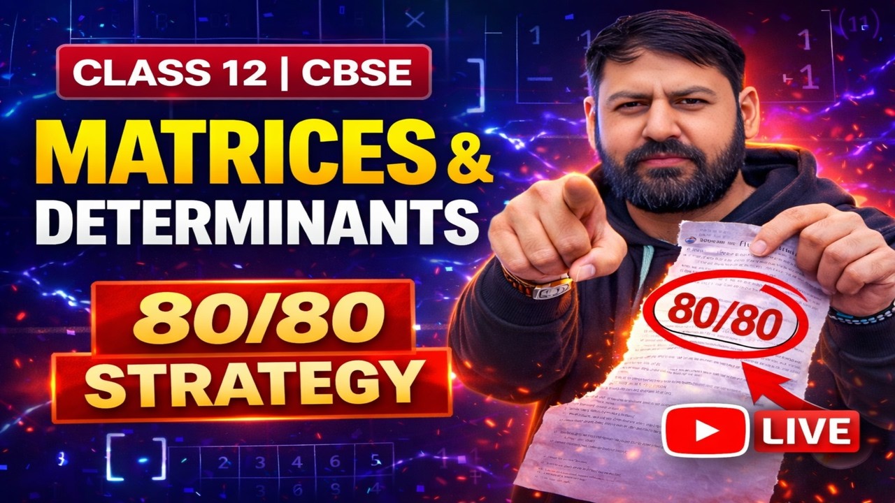Class 12 Maths Live | Matrices & Determinants One Shot | Board Exam 2026 Preparation | Day 1