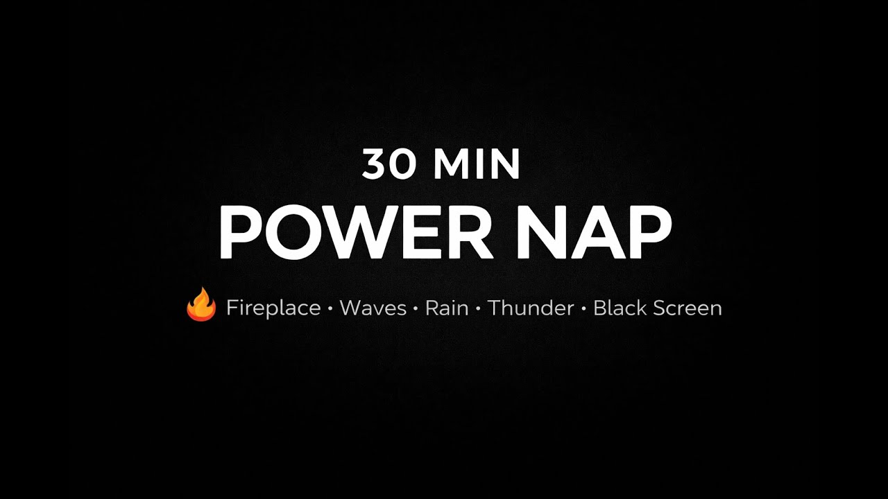 30 Minutes Fireplace Ambience Black Screen