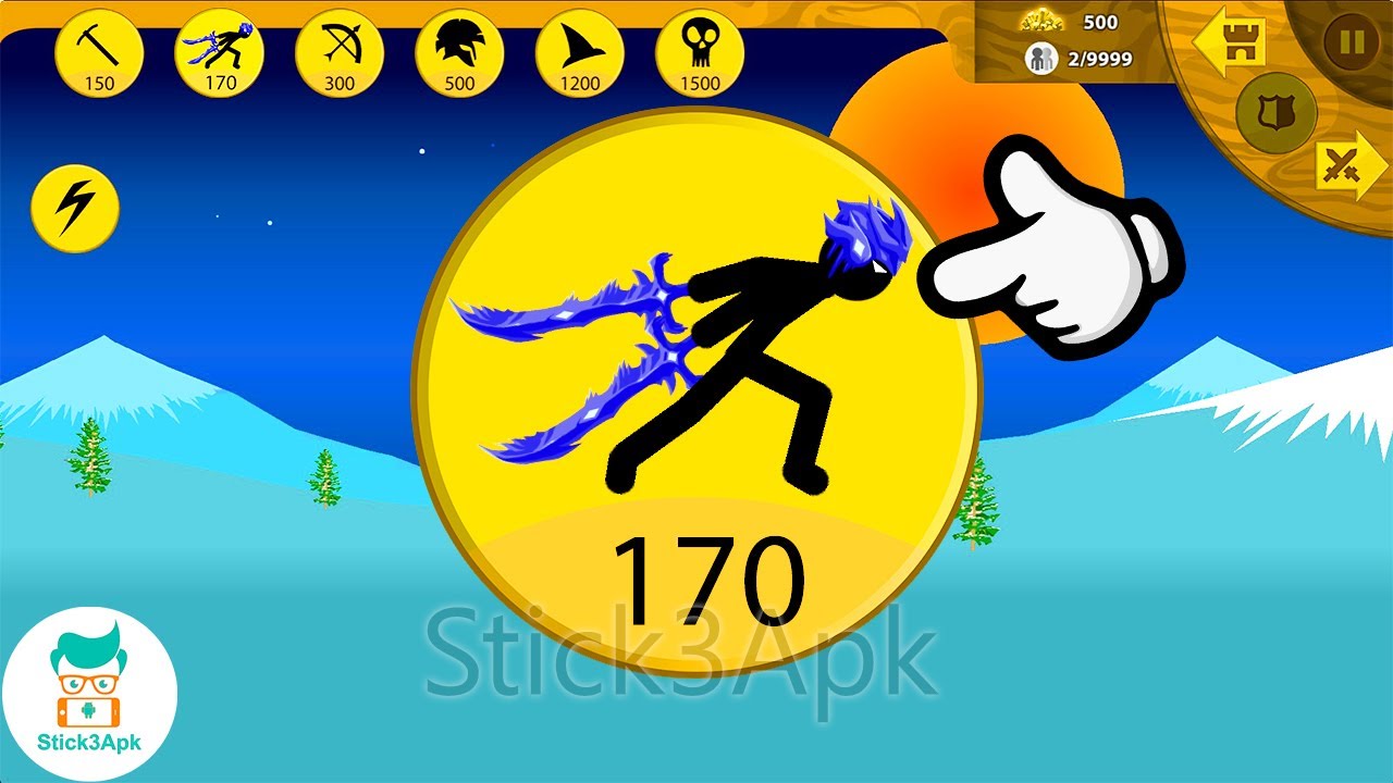 COOL BUTTON ICY SWORDWRATH DUAL SWORDS vs GIANT BOSS Stick Figure | Stick War Legacy Mod | Stick3Apk