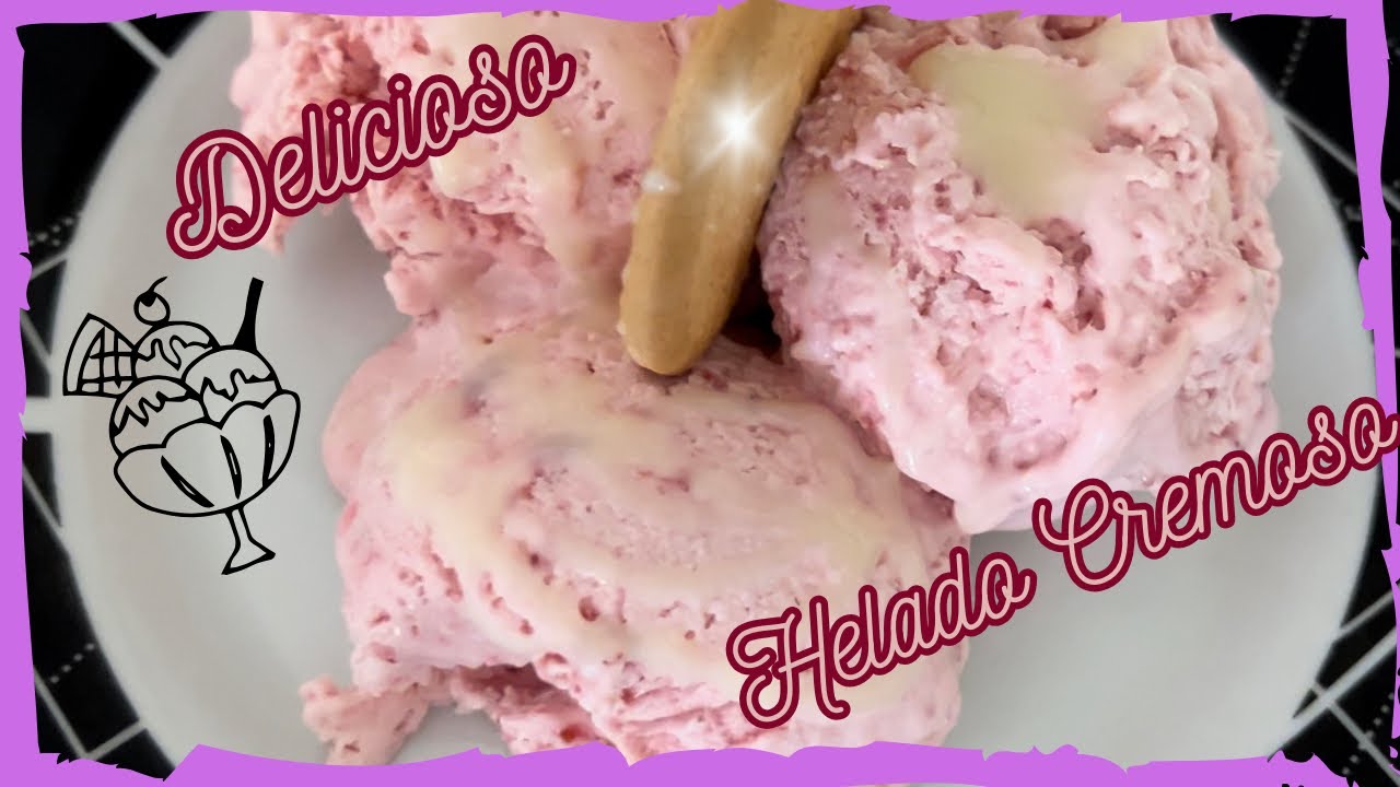 HELADO CREMOSO con MERMELADA de FRESA casera  #mermeladadefresa #heladocasero #herladodefresa