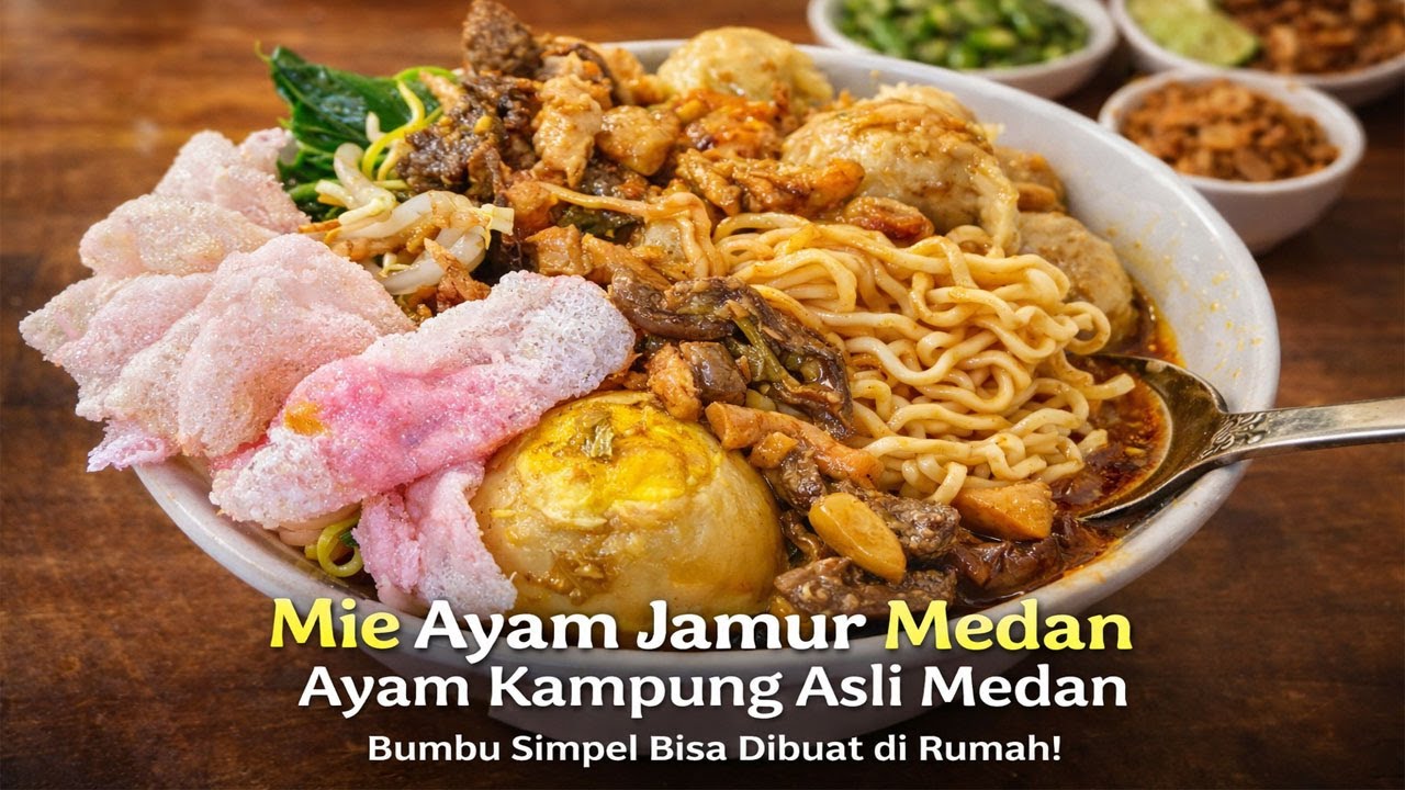 Mie Ayam Jamur Ayam Kampung Asli Medan! Rasanya Bikin Nagih, Bumbunya Ternyata Simpel