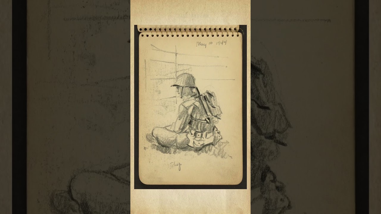 Victor Lundry carried a sketchbook through the WW2.#beyond5000 #war #ww2