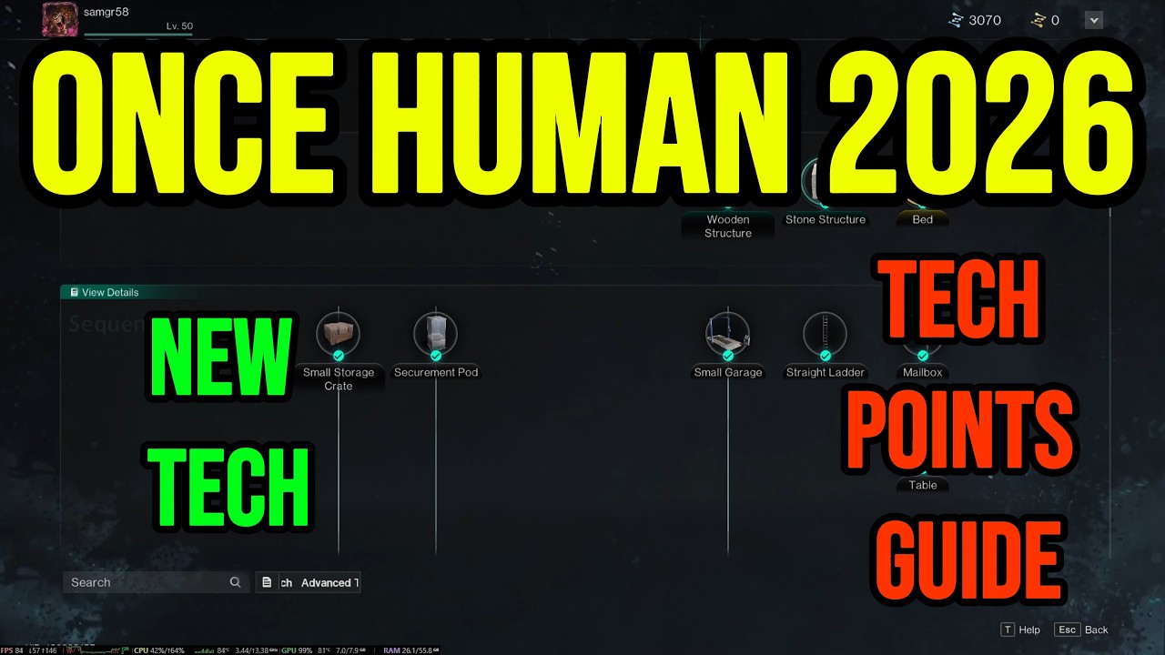 Гайд по очкам технологий в Once Human (2026)