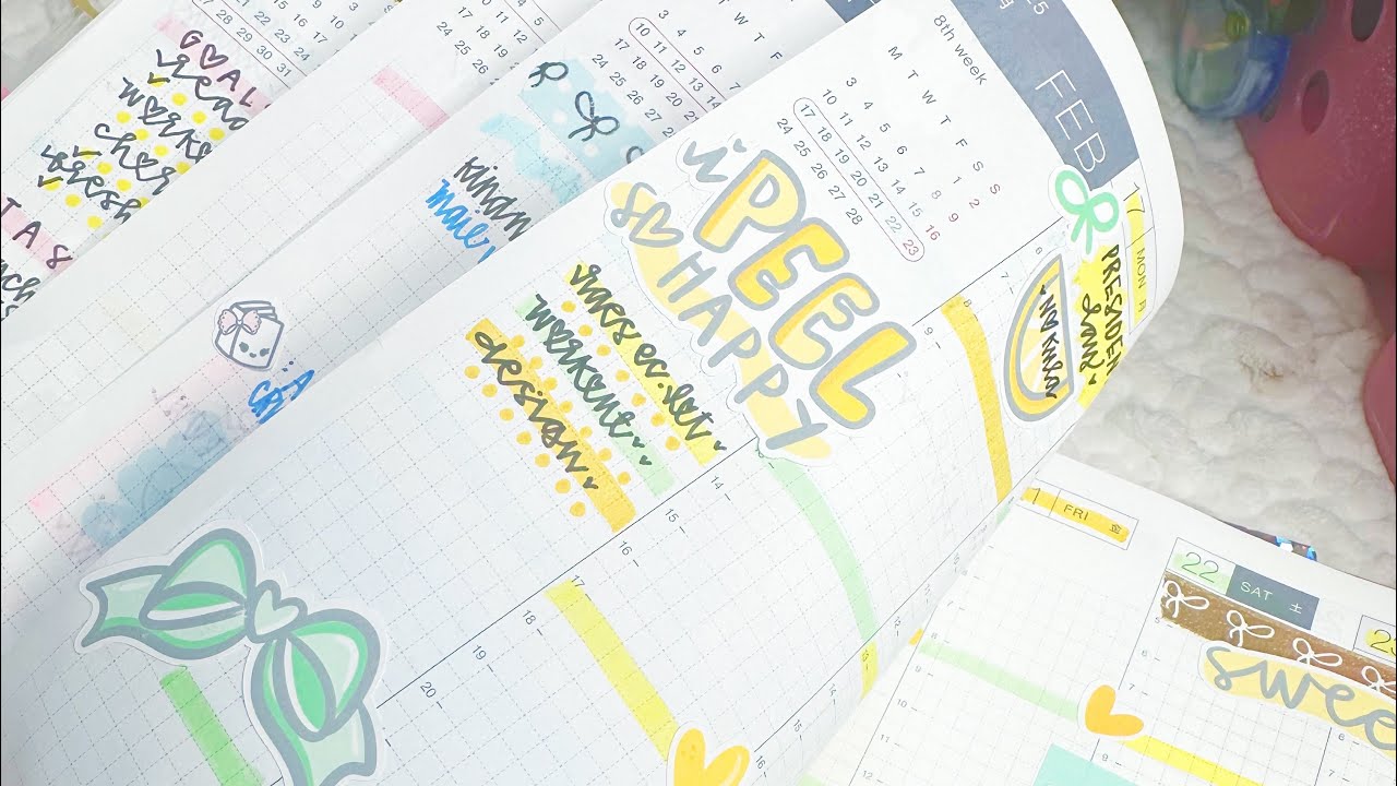 Chatty Plan With Me - Week 8 - Hobonichi Cousin | planner stickers | Weekly Layout | Pens | Oranges