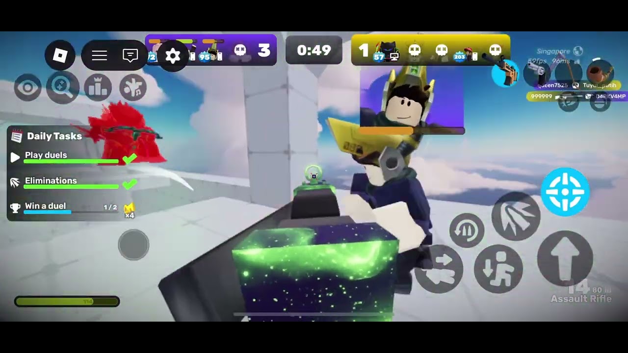 Just playing 5v5 in Roblox rivals