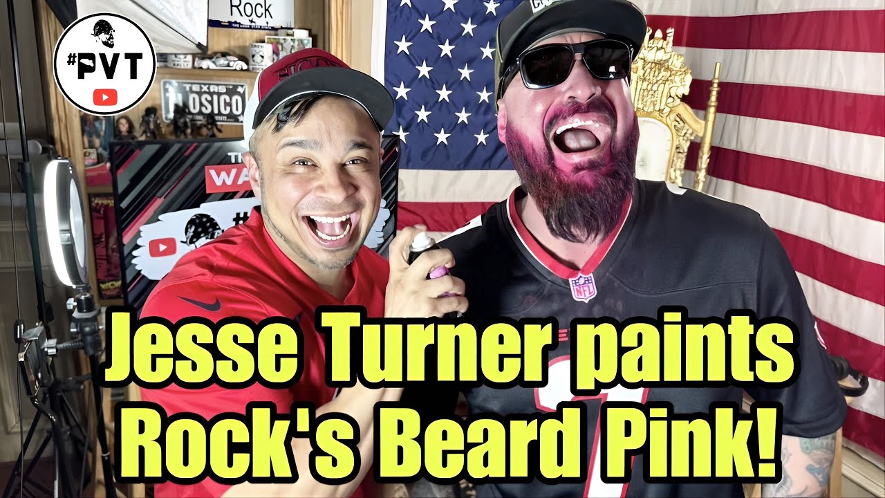 JESSE TURNER PAINTS ROCKS BEARD PINK #PVT #jesseturner #checotabares #rocknrolljames #jaxx
