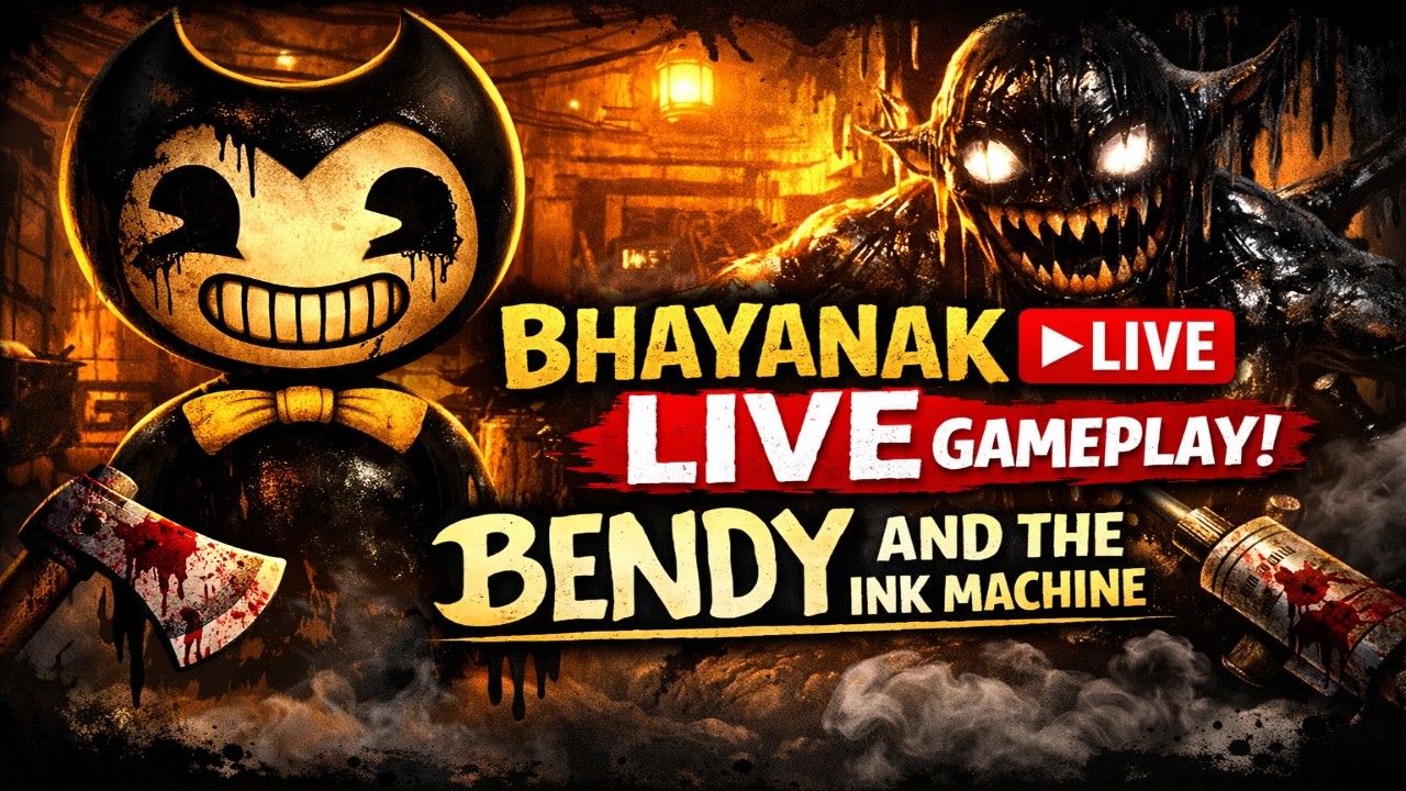 🔴 LIVE – Bendy and the Ink Machine Gameplay Hindi | Horror Game Live | Full Game Playthrough