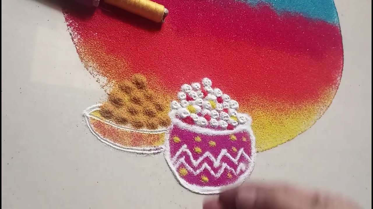 Makar sankranti rangoli/haldi kunku rangoli/मकर संक्रांतीसाठी सोपी व सुंदर रंगोली/Easy Rangoli 