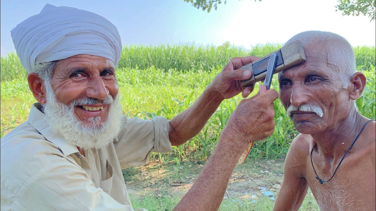 150 Year Old Man Beard Shave With Straight Razor🔥 But Barber is 100 year Old![ASMR ABi]