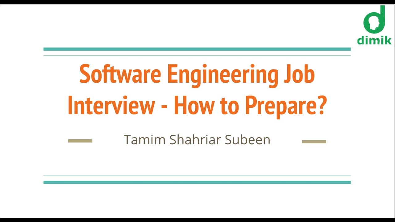 Software Engineering Job Interview Preparation - সফটওয়্যার ইঞ্জিনিয়ারিং ইন্টারভিউয়ের জন্য প্রস্তুতি