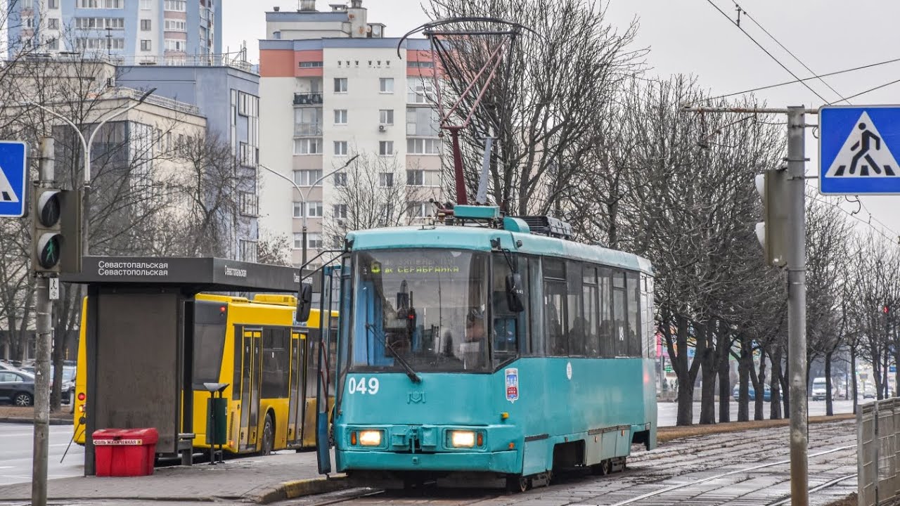ПОЕЗДКА в трамвае БКМ-60102 (БОРТ.№049) маршрут №11