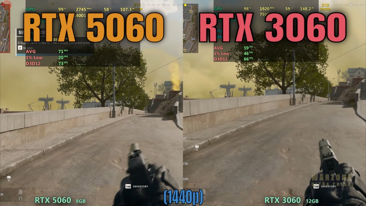 RTX 5060 vs RTX  3060 1440p gaming