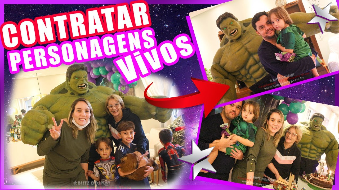 Contratar Hulk personagem vivo para festa e eventos