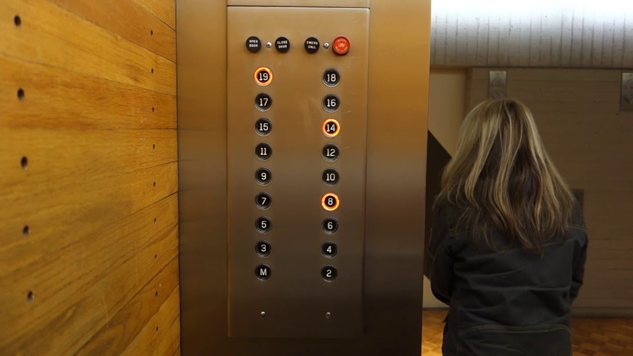 FAST & VINTAGE 1972 Otis Touch Sensitive Traction Elevators at 805 W Broadway Centre, Vancouver, BC
