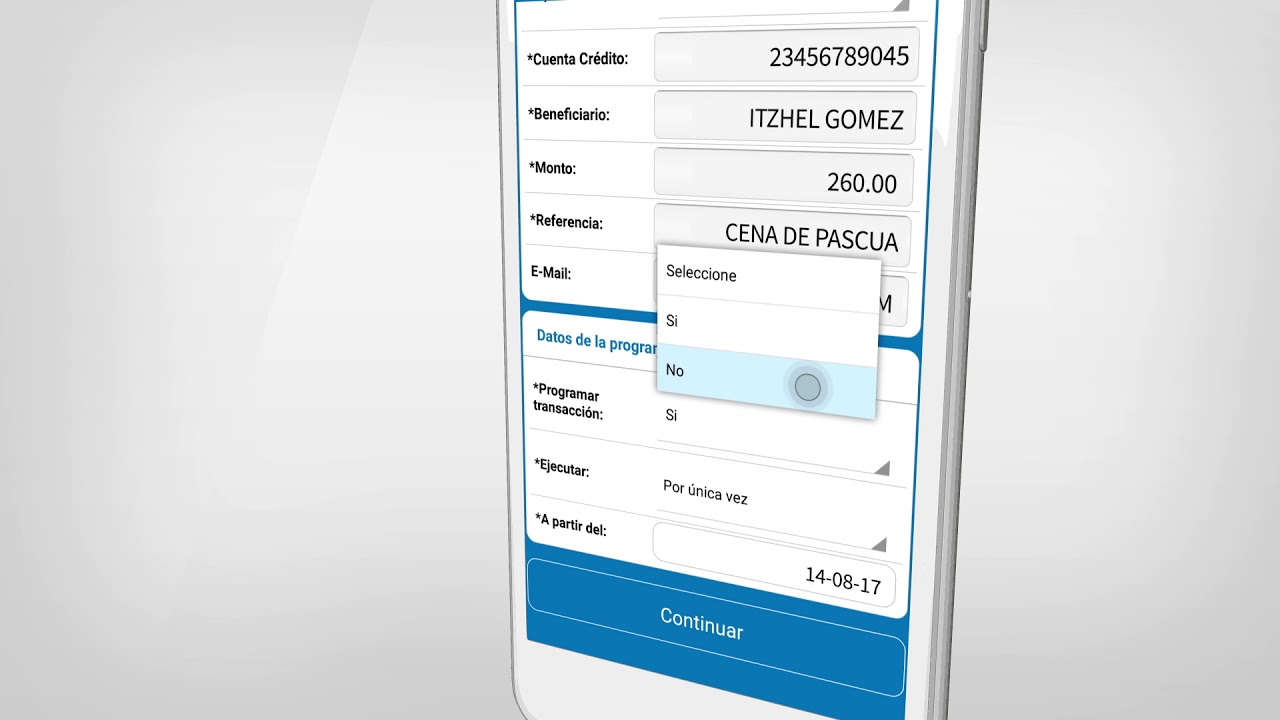 Transferencias a trav&eacute;s de Banca M&oacute;vil