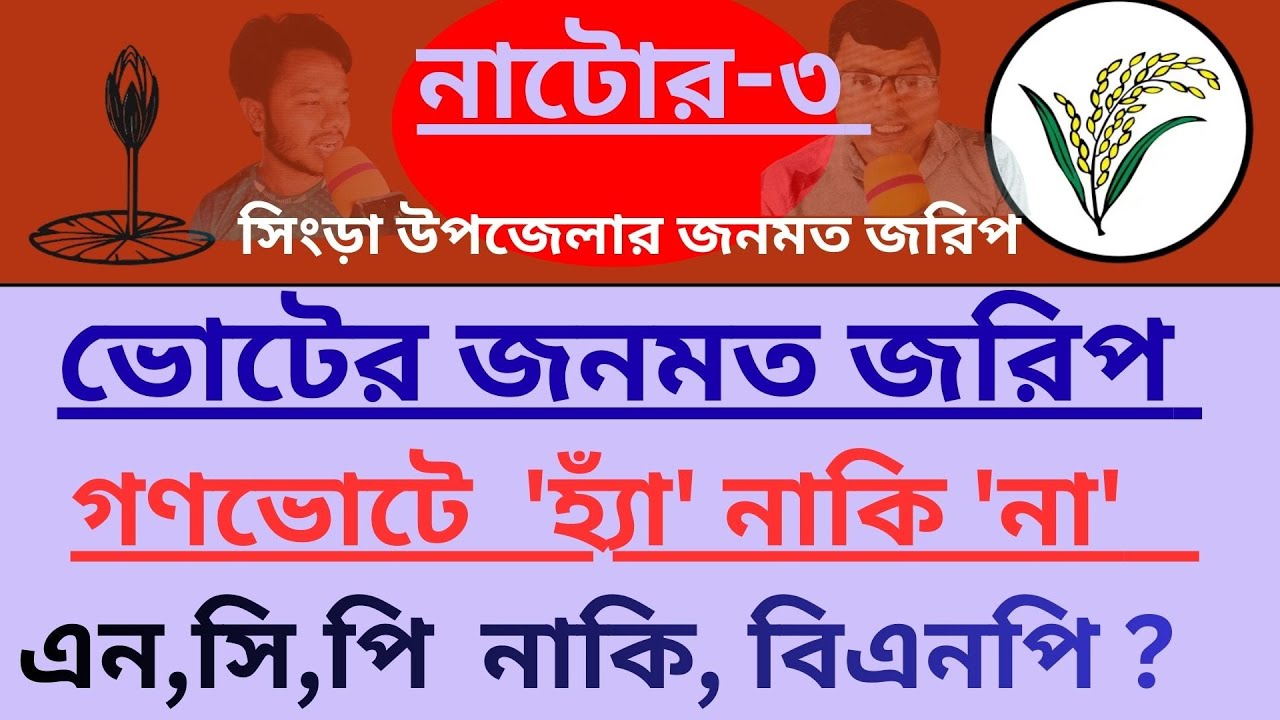নাটোর-৩ সিংড়া আসনের জনমত জরিপ,  NCP vs BNP Nator-3 asoner jonomot jorip. #nator #natorenews