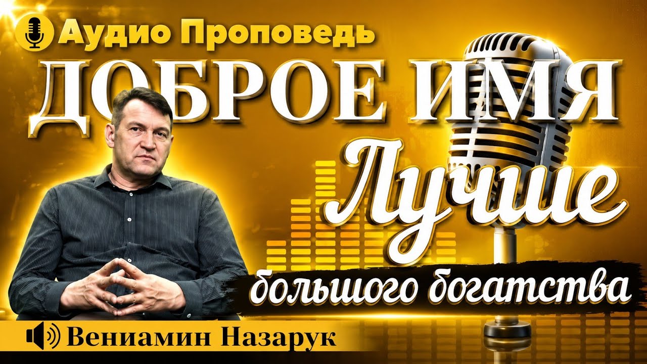 «Доброе имя лучше большого богатства»(Притчи 22:1)🔊Вениамин Назарук.