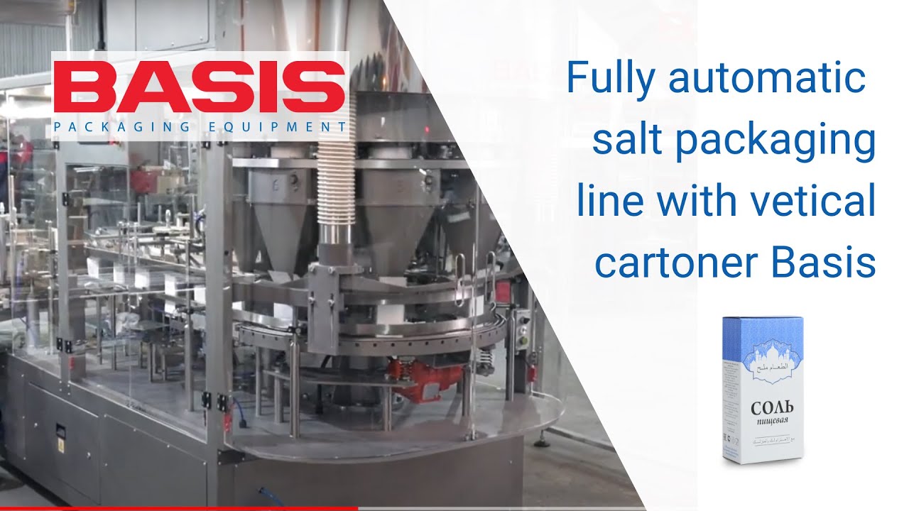 Fully automatic salt packaging line with vetical cartoner Basis