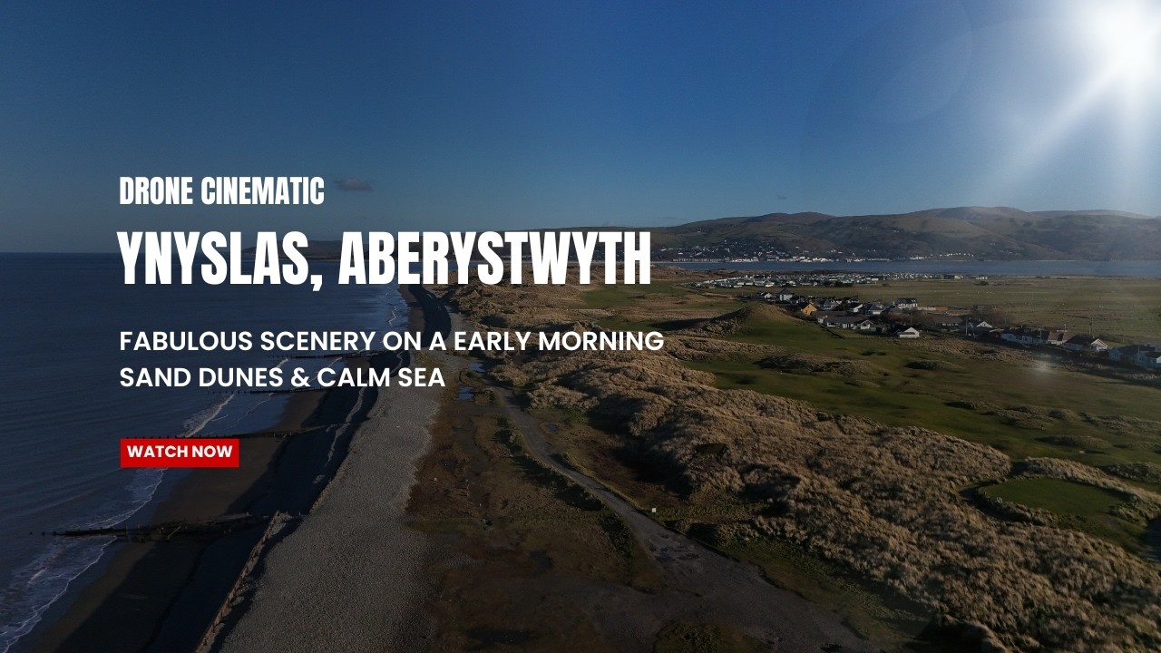 Fabulous early morning drone footage of Ynyslas Sand Dunes include view of Aberdovey