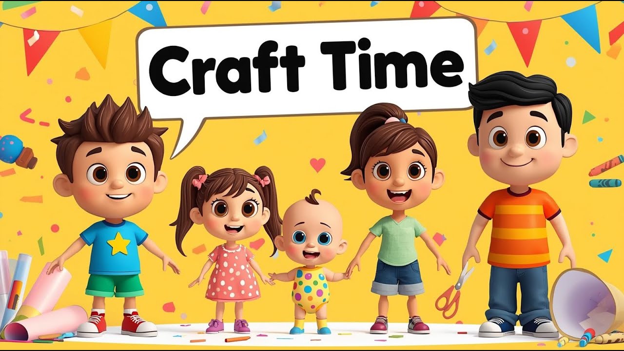 🎨 Snip, Glue & Play! Craft Time Fun for Kids ✂️🖍️ | Family Craft Day! | Nursery Rhymes Poems