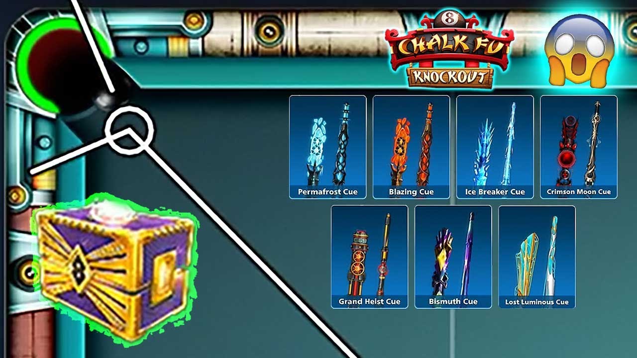 Box only Gives Animated Cues 🙀 8 ball pool Chalk Fu Knockout Rank 1