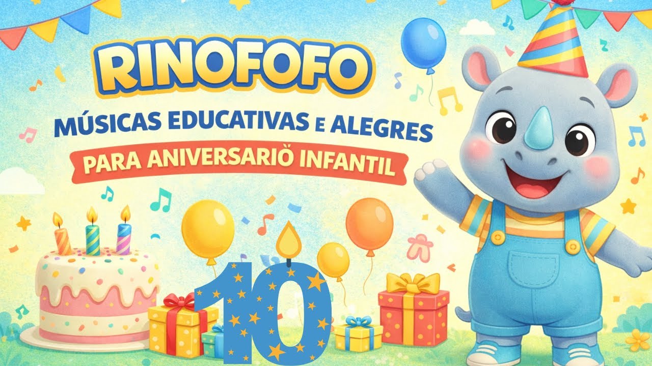 Músicas Educativas para Aniversário Infantil 🎂🎶 | Festa Alegre com o Rinofofo. Volume 10