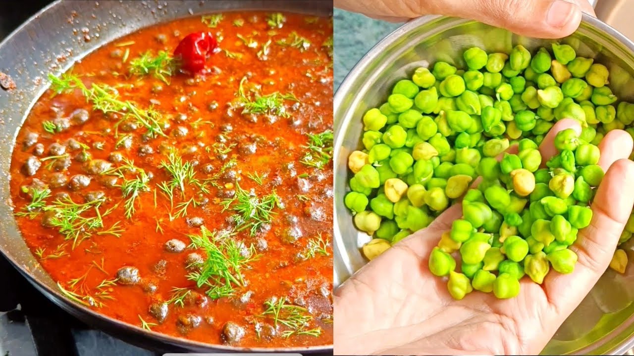 Fresh Green Chana Curry Masala recipe in Iron pan || Yummy, Healthy, Quick || perfect for winter