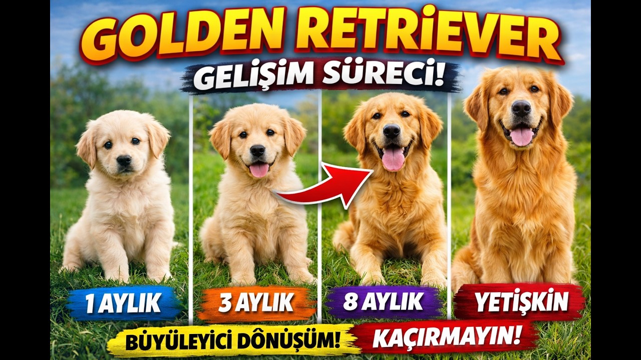 2 aylıktan 4 ayda Golden retriever yavru Golden gelişim beslen barınak köpek kulübesi