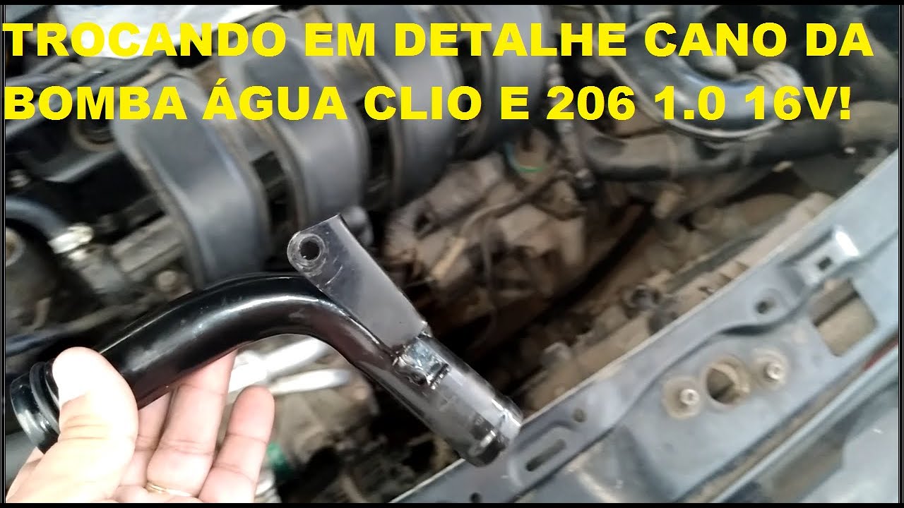 COMO TROCAR CANO TUBO DA BOMBA DE ÁGUA CLIO 1.0 8 16V PEUGEOT 206 1.0 16V? CLIO E 206 BAIXANDO ÁGUA!
