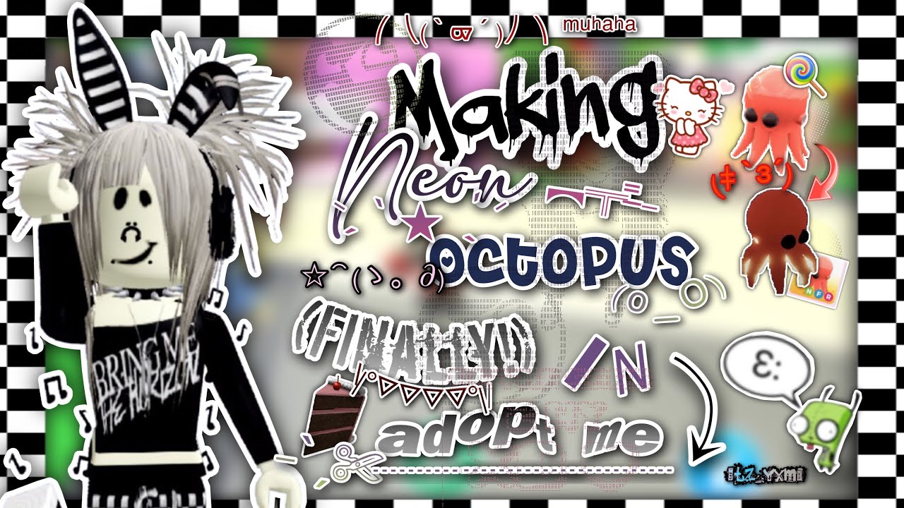 Making a neon octopus in adopt me + random things