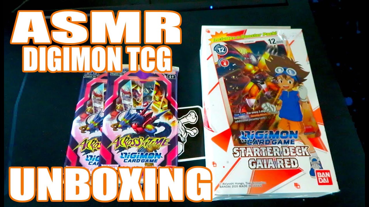 ASMR | DIGIMON TCG - Gaia Red Starter Pack + Sobres