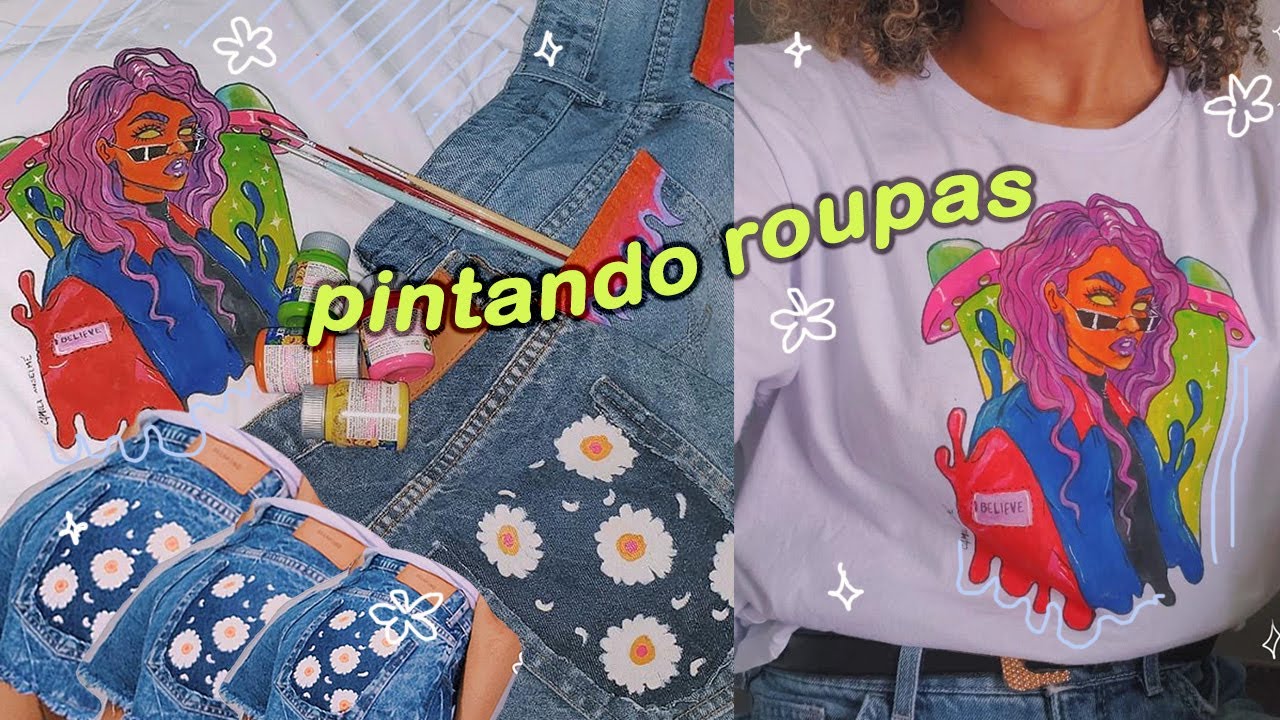 PINTURA EM TECIDO | T-shirt e Jeans