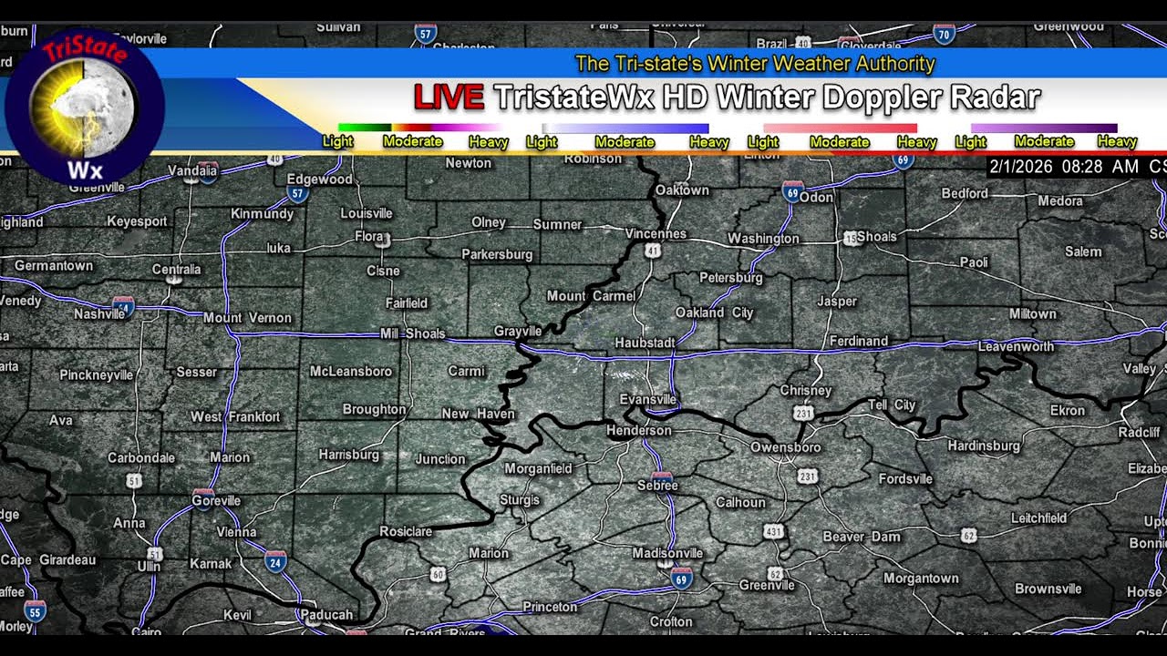 1/31/26 (No audio) LIVE HD Winter Weather Doppler Radar Stream #tristatewx #inwx #ilwx #kywx
