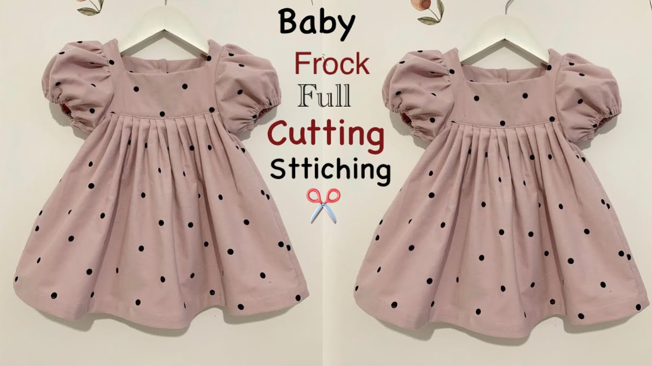 New Styles Puff Sleeves Frock / 3-4 years baby frock cutting stitching