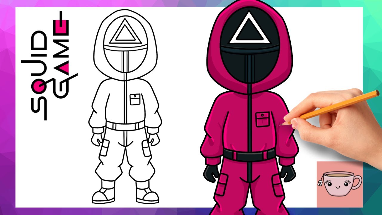 How To Draw Squid Game Guard - Triangle | Easy Drawing Tutorial