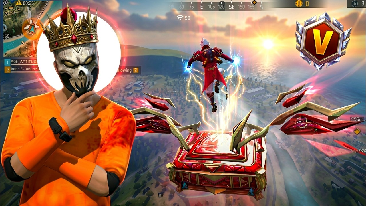 V Badge Youtuber 1 Vs 6 Clutch 💀 Upcoming Skywing 🔥🤯 #live #freefire #tondegamer