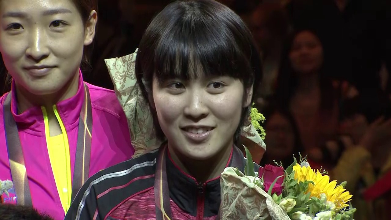 【表彰式】女子シングルス 平野美宇