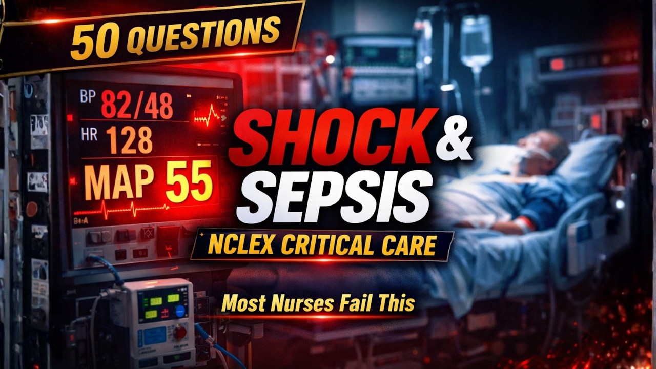 50 Shock & Sepsis NCLEX Questions | Critical Care NCLEX Review #2026 #education #study #explore #fyp