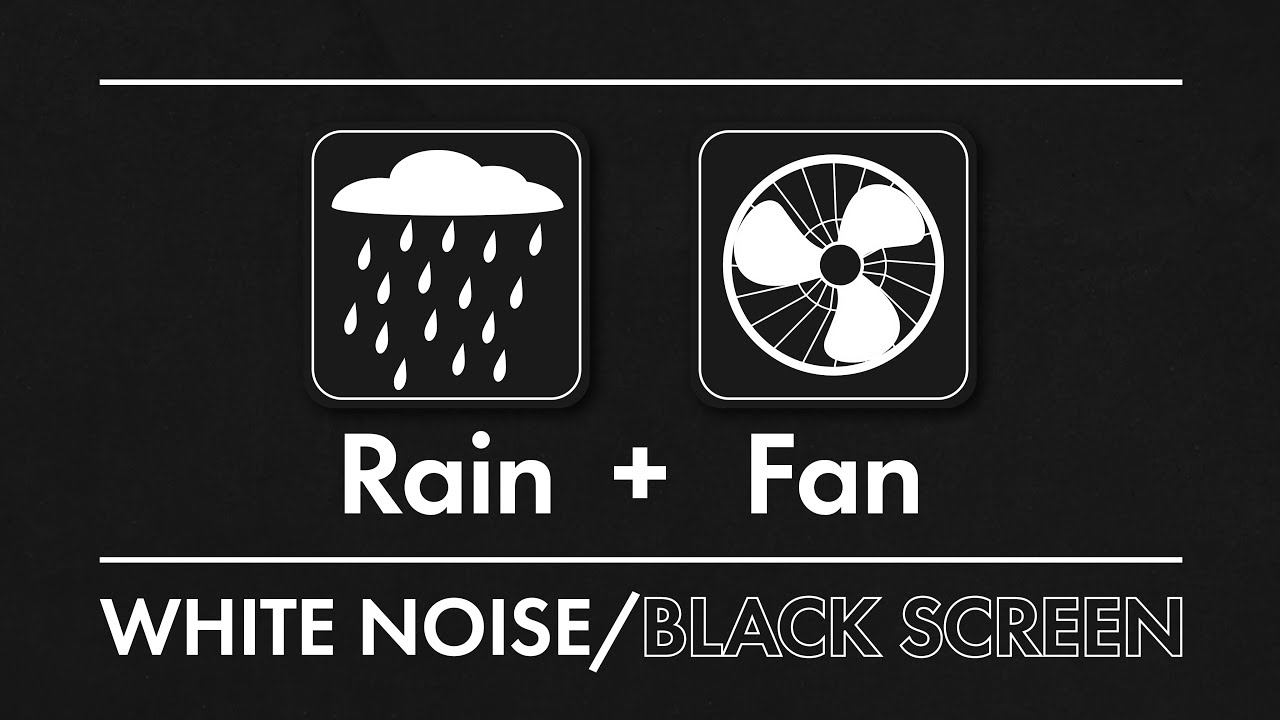 Fan Noise for Sleeping + Rain Sounds Black Screen