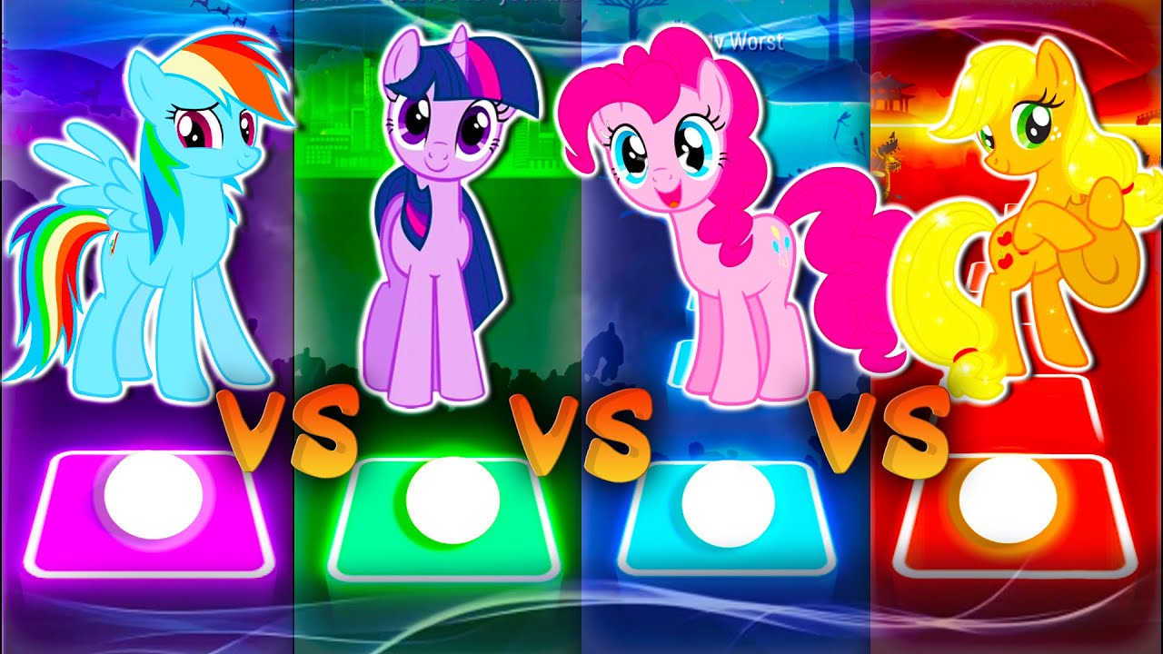 |My Little Pony | Rainbow Dash - Twilight Sparkle - Applejack - Pinkie Pie || Tiles Hop EDM Rush