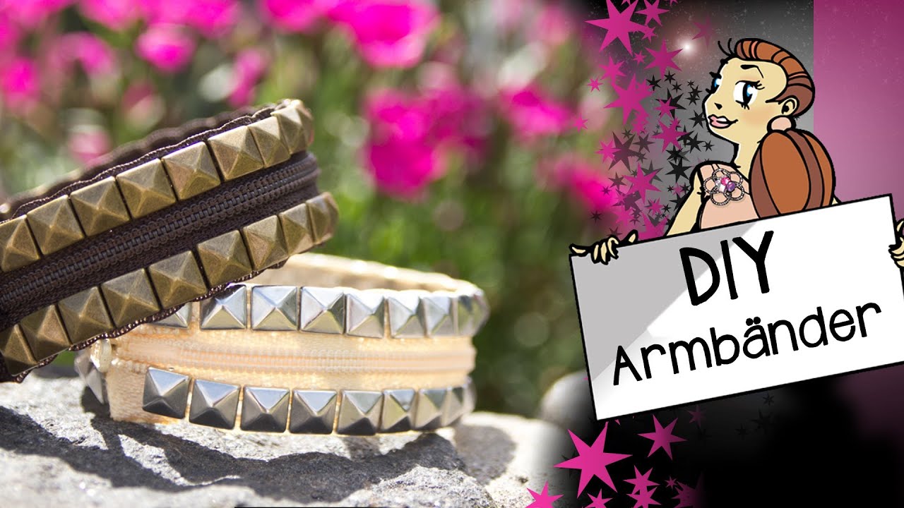 DIY Zipper Nieten Armbänder