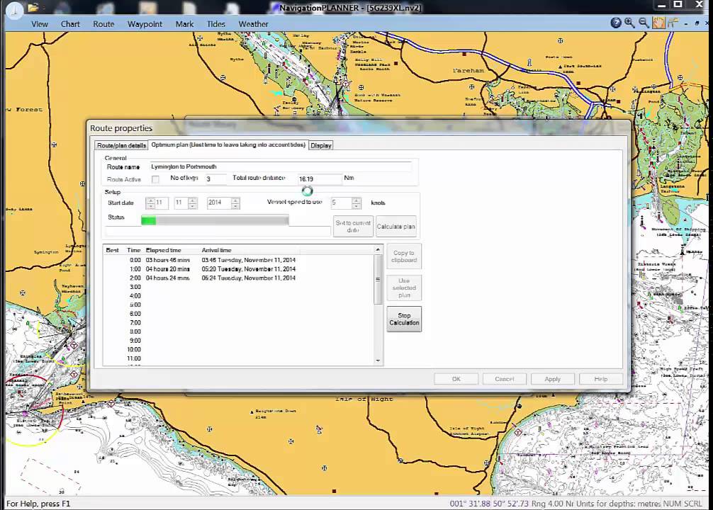 Course to steer and optimum departure time