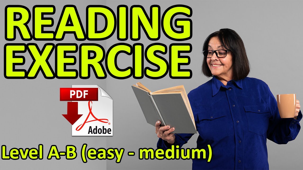 Reading Comprehension Practice with answers - Level A/B + PDF- Easy English Lesson
