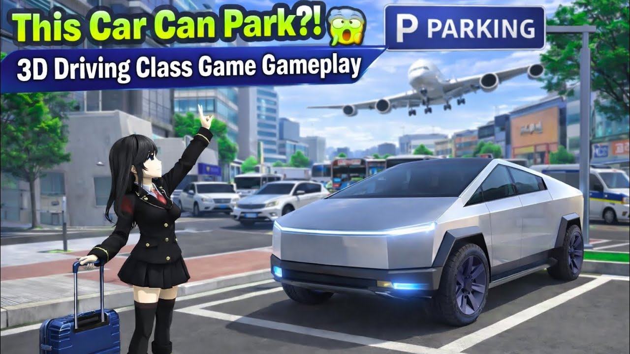 New Tesla cybertruck in parking gerej😱🚘 || Rescue by cars, vans & trucks bus | 3d driving class 2026