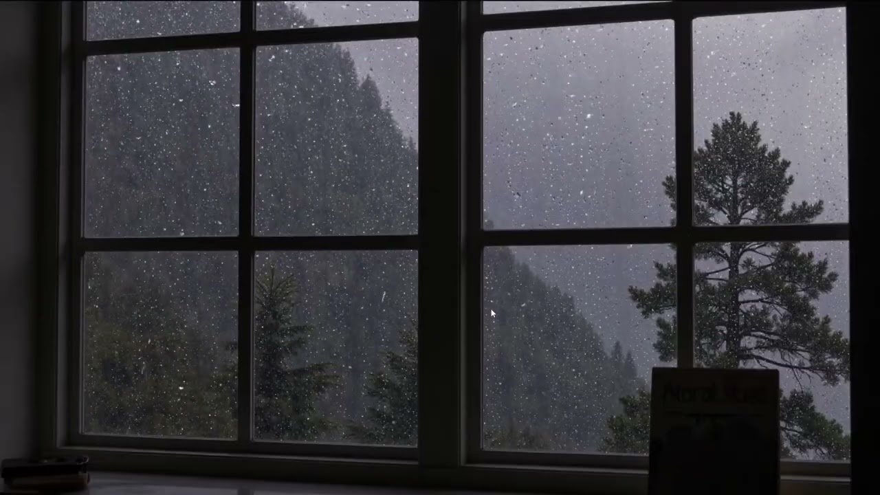 Rain Sounds on Glass Window & Distant Thunder | Soothing Rain for Sleep, Focus and Stress Relief