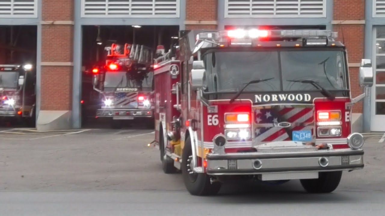 Norwood, MA Fire Department *BRAND NEW* Engine 6, Engine 5, Ladder 1, & NC-2 Responding