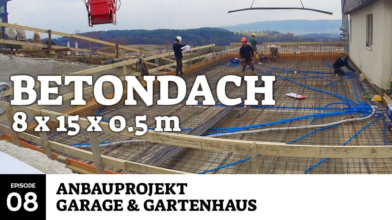 Garagendecke aus Metall und Beton : Anbauprojekt Garage & Gartenhaus
