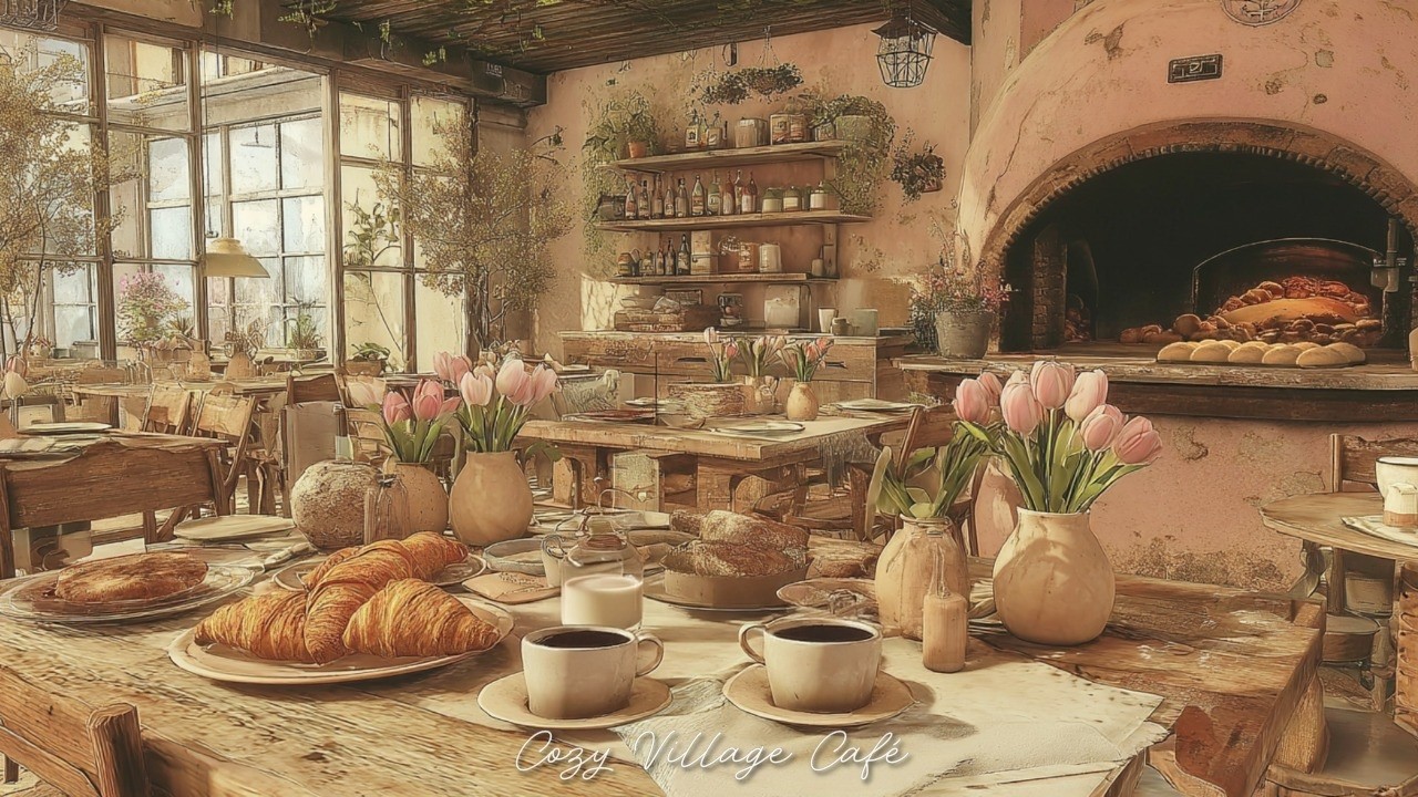 1950s Vintage Jazz & Oven Sounds — Warm Spring Morning at a Cozy Bakery